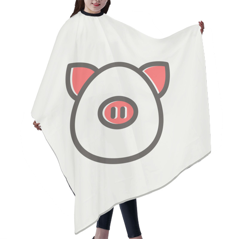 Personality  Pig Face Thin Line Icon Hair Cutting Cape