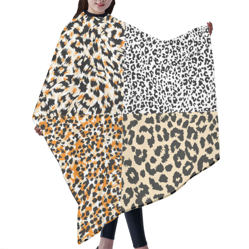 Personality  Set Of Animal Print Vector Patterns Hair Cutting Cape