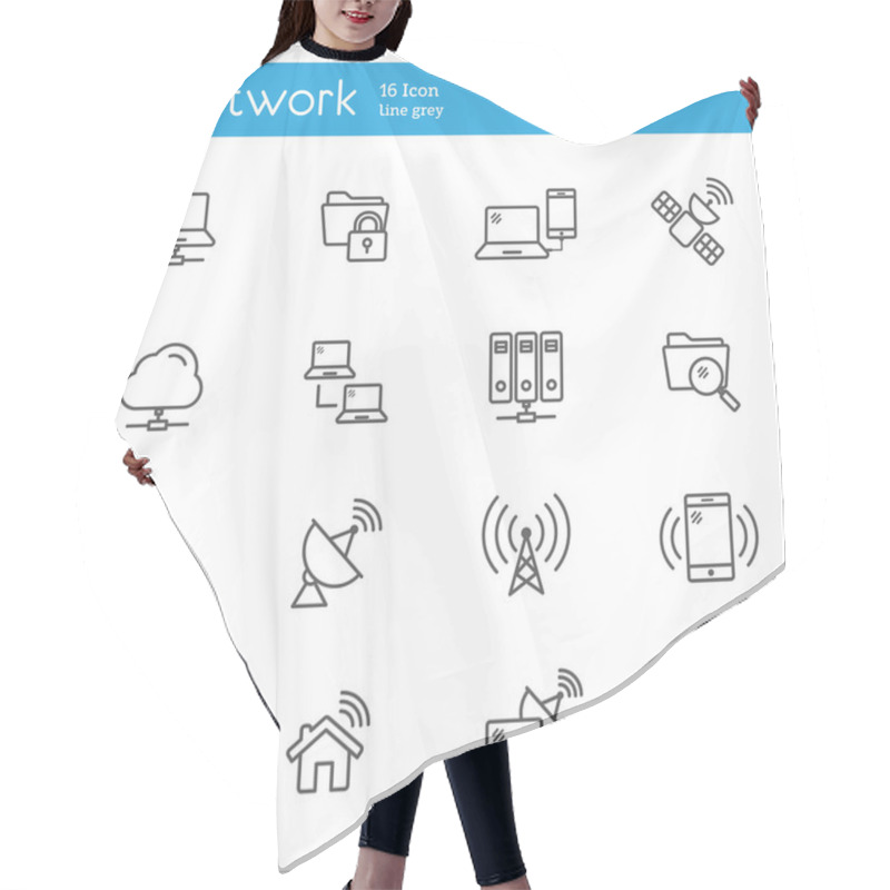 Personality  Network Line Icons Hair Cutting Cape