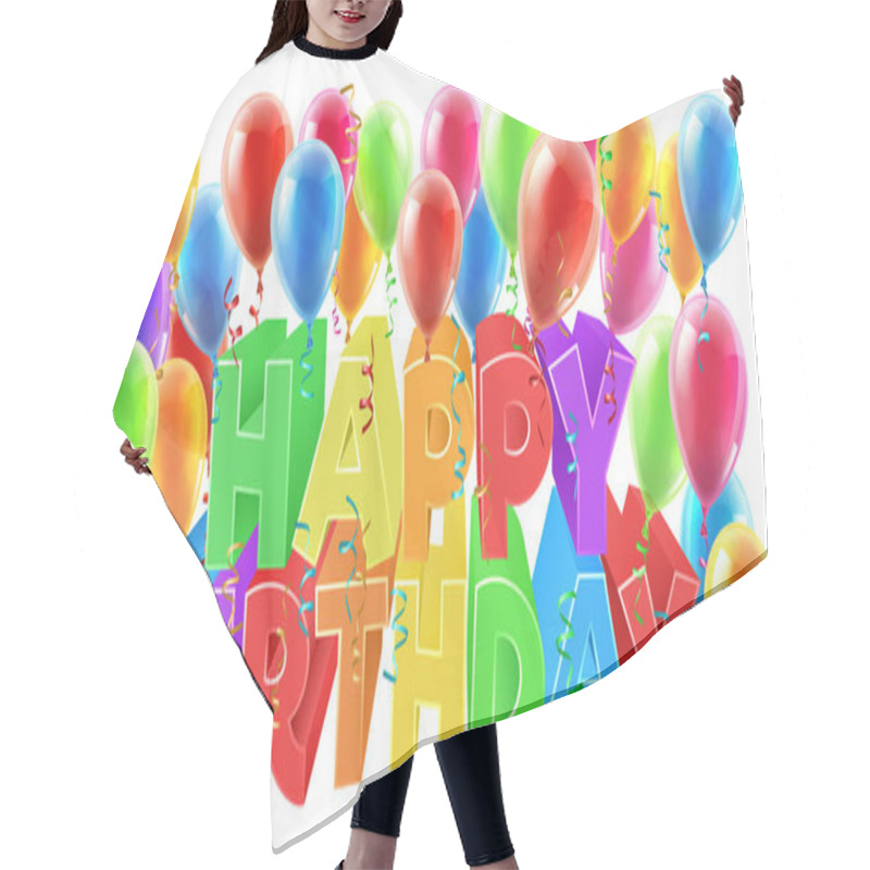 Personality  Happy Birthday Balloons Hair Cutting Cape