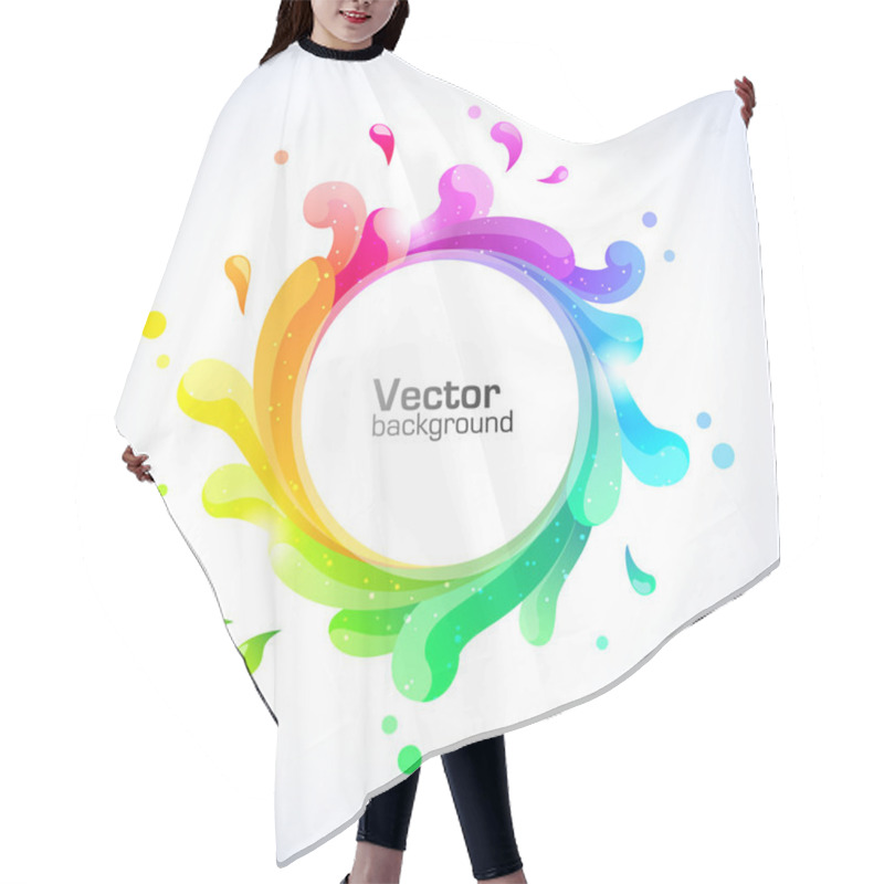 Personality  Rainbow Splash Background Hair Cutting Cape