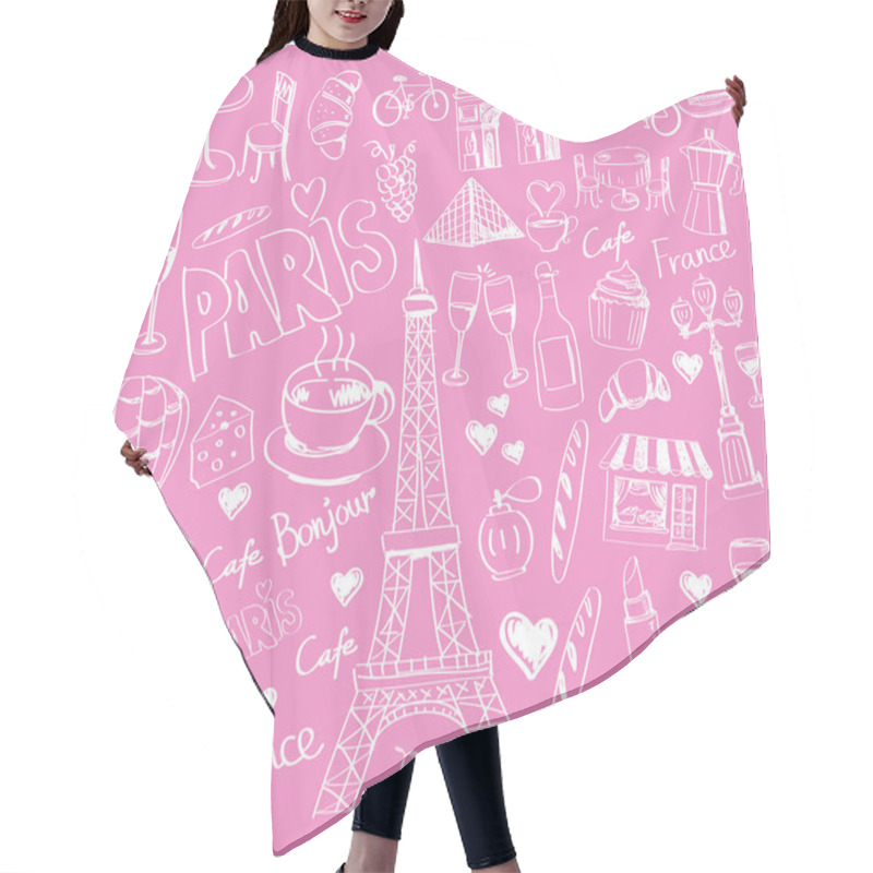 Personality  Vector Hand Drawn Paris Illustration Hair Cutting Cape