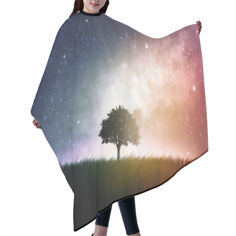 Personality  Single Tree Space Background Hair Cutting Cape