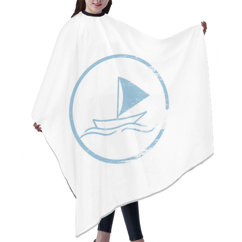 Personality  Sailing Boat Logo Hair Cutting Cape