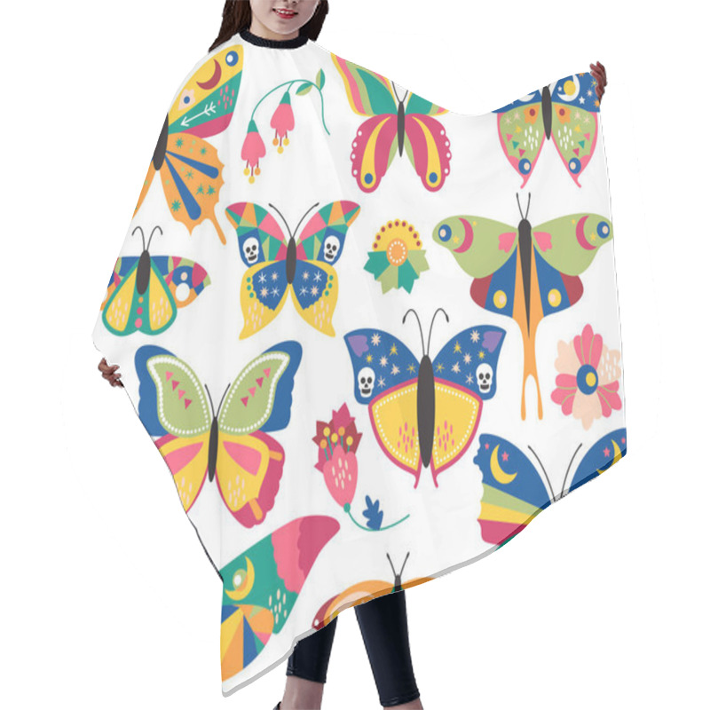 Personality  Vector Collection Of Bohemian Stylized Butterflies And Moths  Hair Cutting Cape