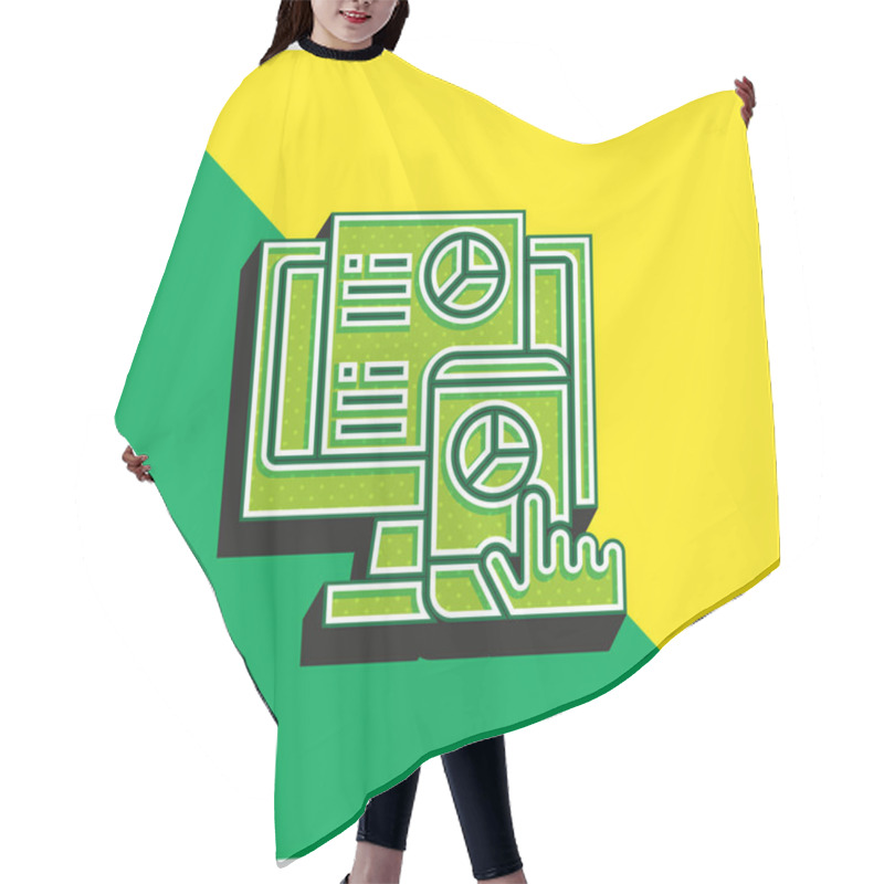 Personality  Analysis Green And Yellow Modern 3d Vector Icon Logo Hair Cutting Cape