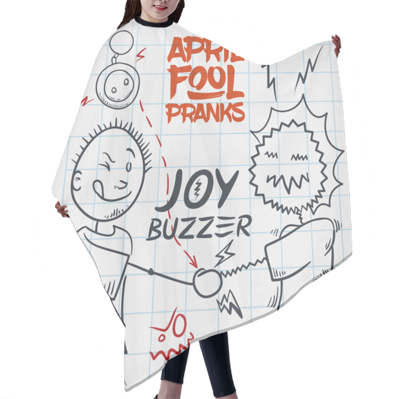 Personality  Electrifying Hand Shake With Joy Buzzer For April Fools' Day, Vector Illustration Hair Cutting Cape