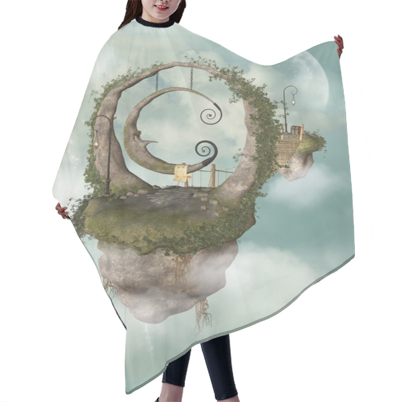 Personality  Fantasy Landscape Hair Cutting Cape