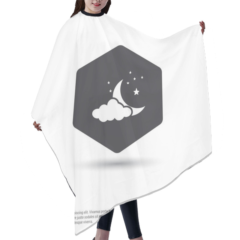 Personality  Night Weather Icon With Moon And Stars  Hair Cutting Cape