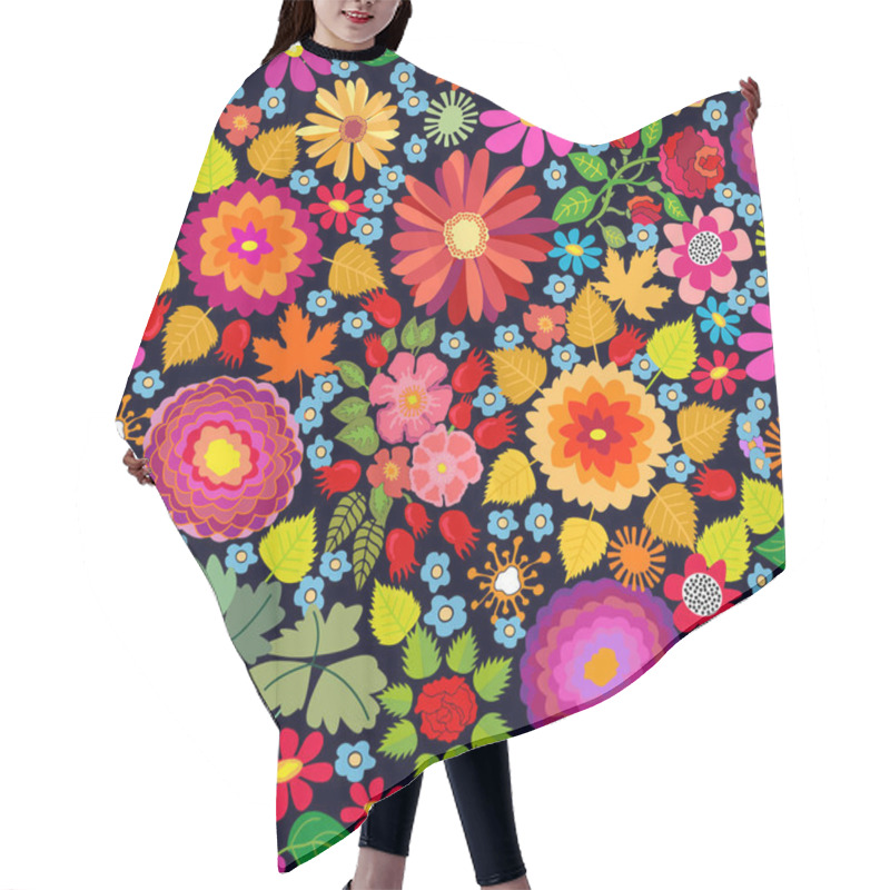 Personality  Bright Autumn Flowers. Hair Cutting Cape