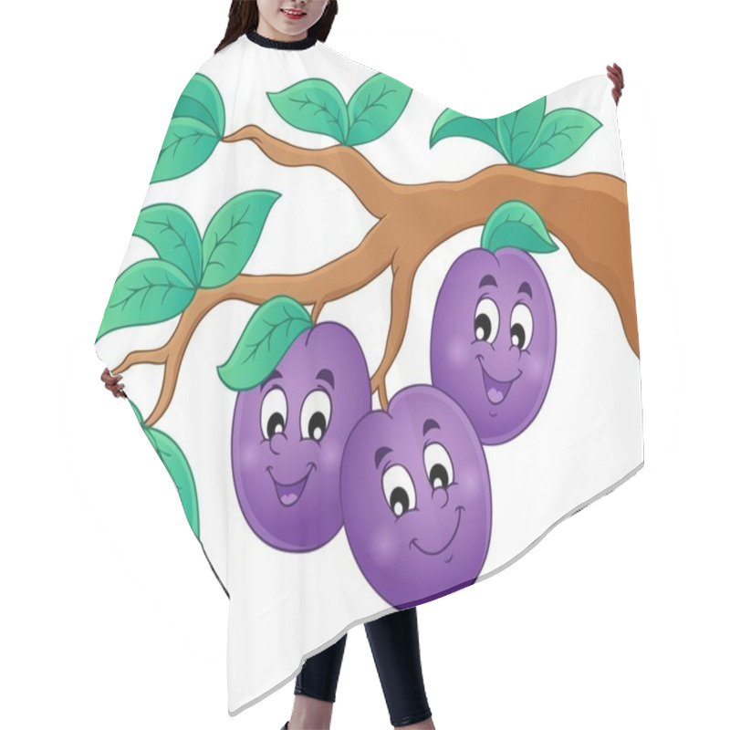 Personality  Image With Plum Theme 1 Hair Cutting Cape