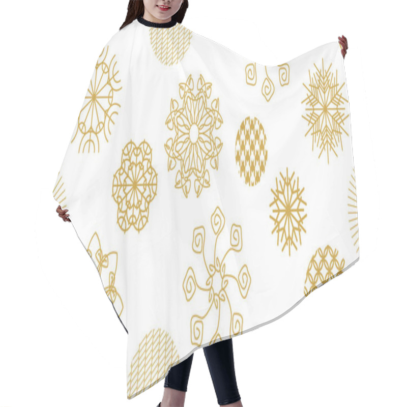 Personality  Festive Christmas Background. Seamless Victor Pattern With Geometric Motifs. Hair Cutting Cape