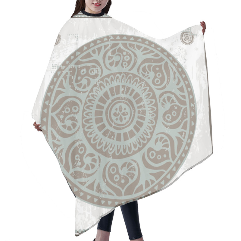 Personality  Hand Drawn Ethnic  Mandala Hair Cutting Cape