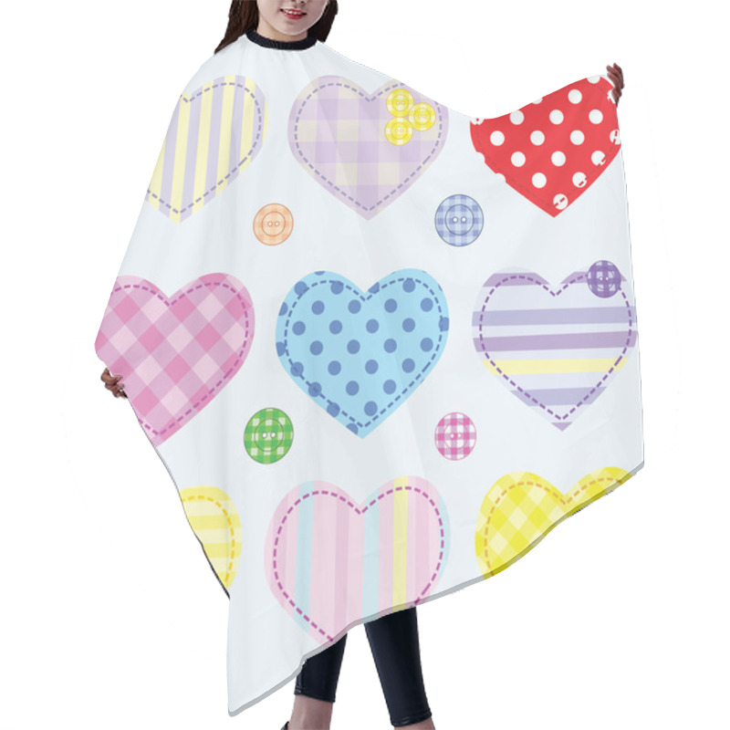 Personality  Set Hearts And Buttons Hair Cutting Cape