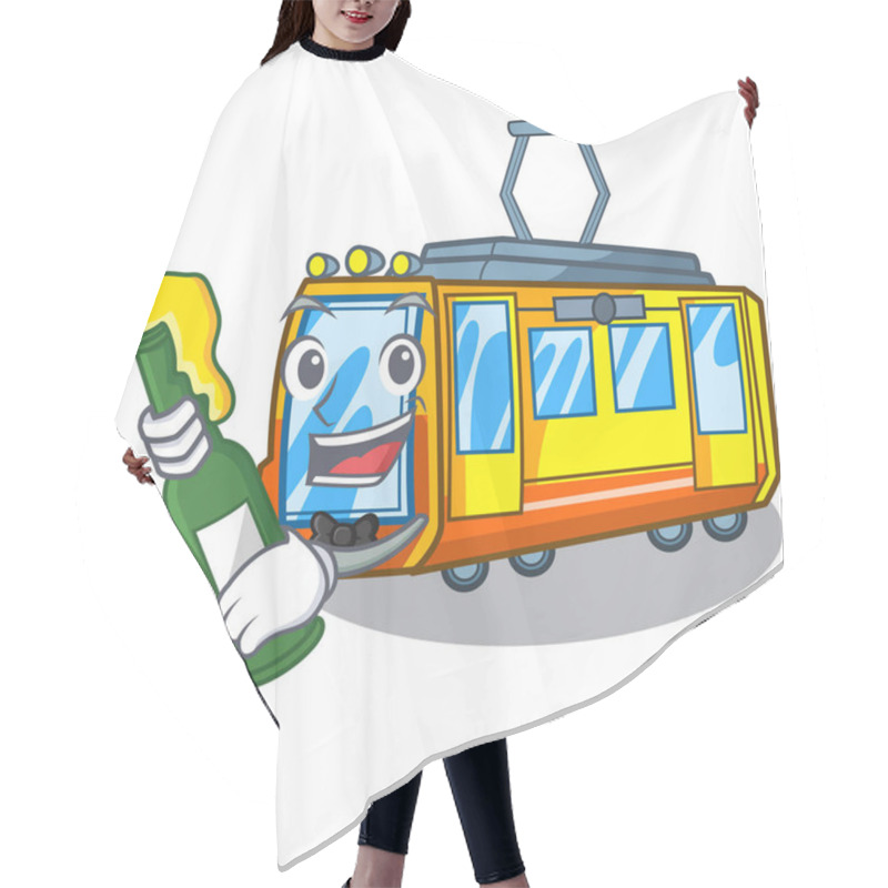 Personality  With Beer Miniature Electric Train In Cartoon Shape Hair Cutting Cape