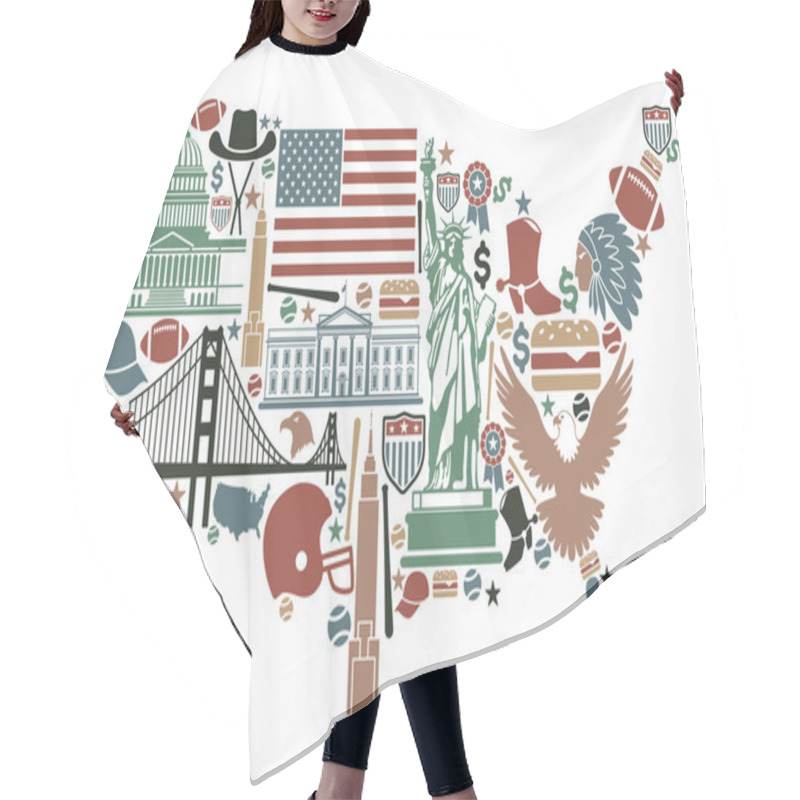 Personality  Map Of USA Hair Cutting Cape