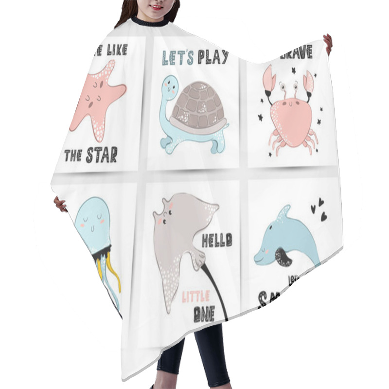 Personality  Vector Sea Animals Hair Cutting Cape