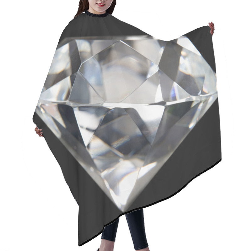 Personality  Close Up Of Perfect Diamond On Black Background Hair Cutting Cape