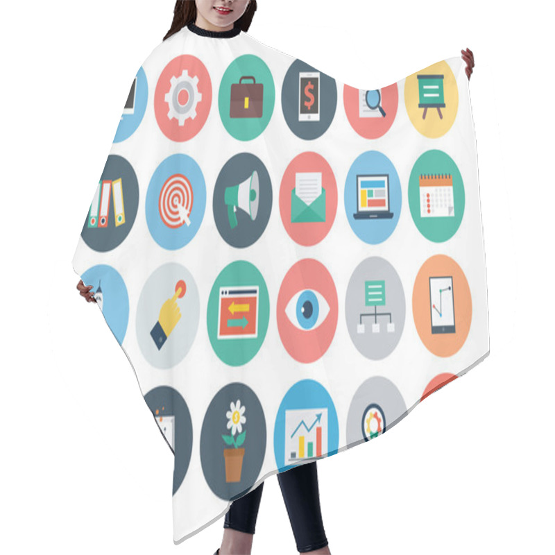 Personality  Flat SEO And Marketing Icons 1 Hair Cutting Cape