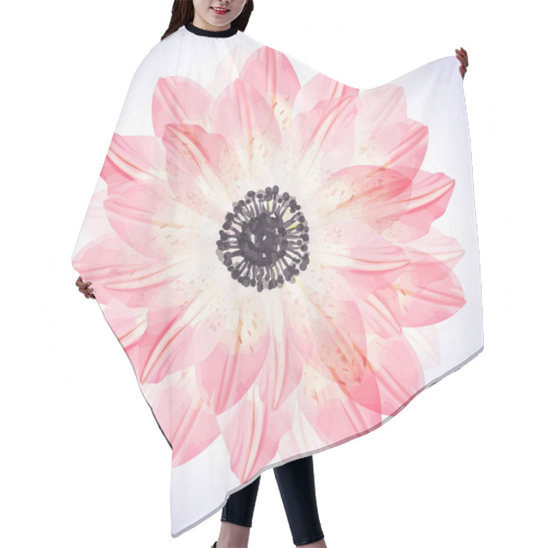 Personality  Seamless Floral Pattern With Pink Flower Petal Hair Cutting Cape