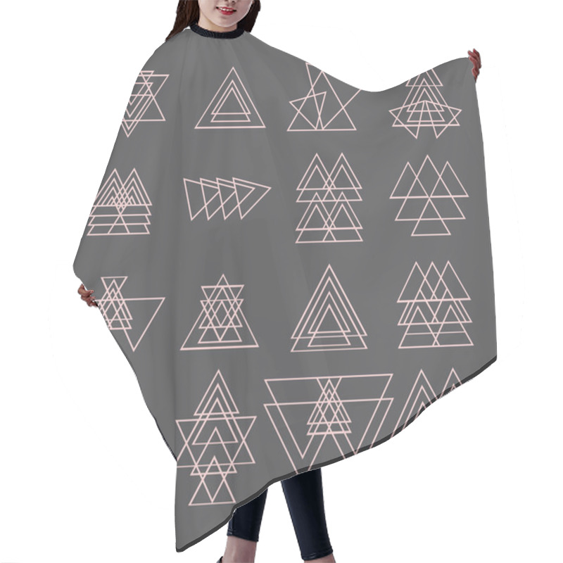 Personality  Set Of Trendy Geometric Shapes. Geometric Icons Hair Cutting Cape