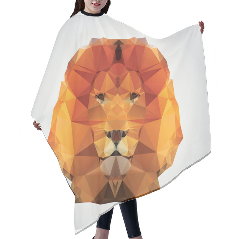 Personality  Geometric Polygon Lion Head, Triangle Pattern, Vector Illustration Hair Cutting Cape