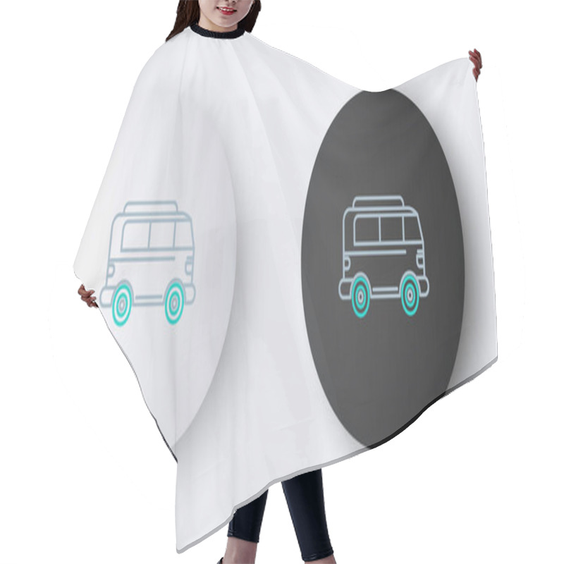 Personality  Line Retro Minivan Icon Isolated On Grey Background. Old Retro Classic Traveling Van. Colorful Outline Concept. Vector. Hair Cutting Cape