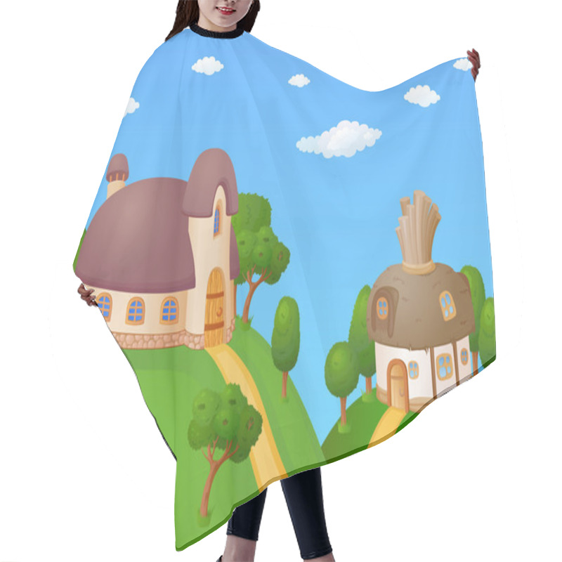 Personality  Little Houses And Trees Hair Cutting Cape