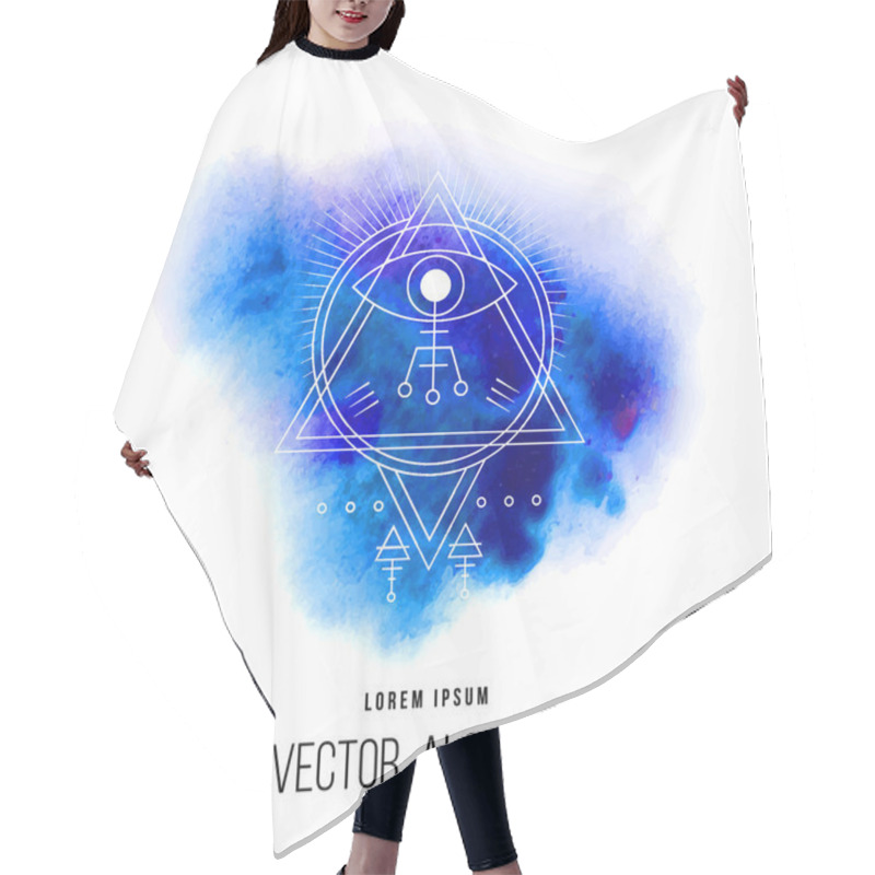 Personality  Vector Geometric Alchemy Symbol Hair Cutting Cape