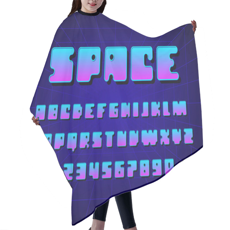 Personality  Retro Font In The Style Of 80s. Uppercase Letters And Numbers. Eps8. RGB. Global Colors Hair Cutting Cape