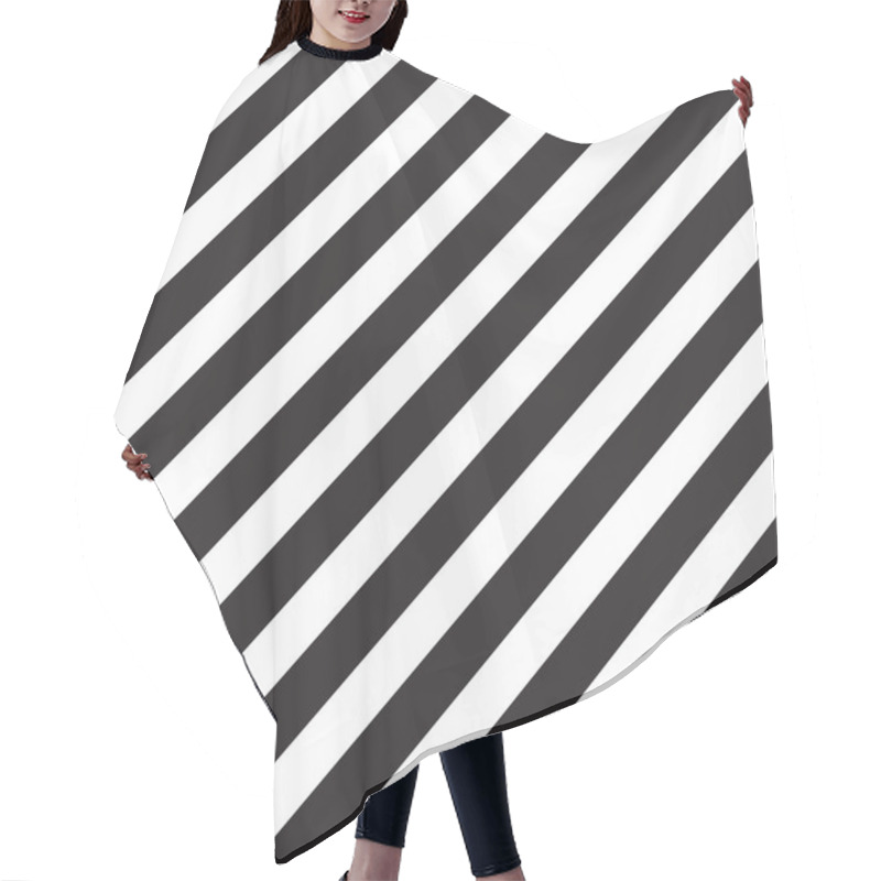 Personality  Classic Diagonal Lines Pattern On Black. Vector Design Hair Cutting Cape