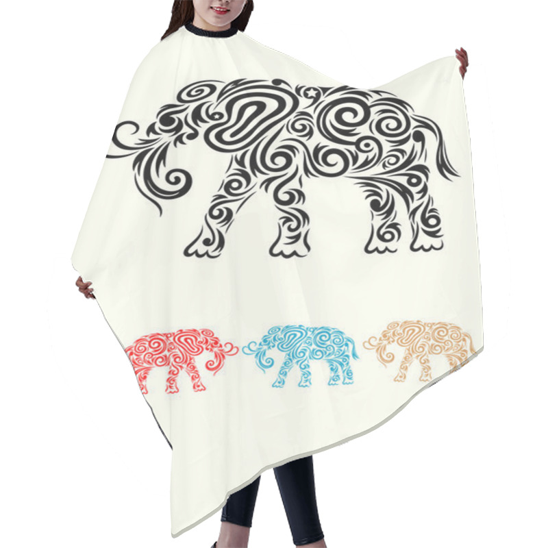 Personality  Elephant Ornament Hair Cutting Cape