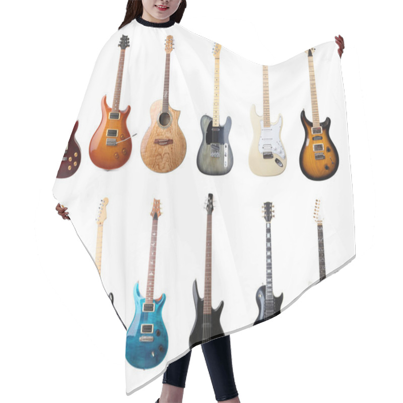 Personality  Set Of Electric Guitars Hair Cutting Cape