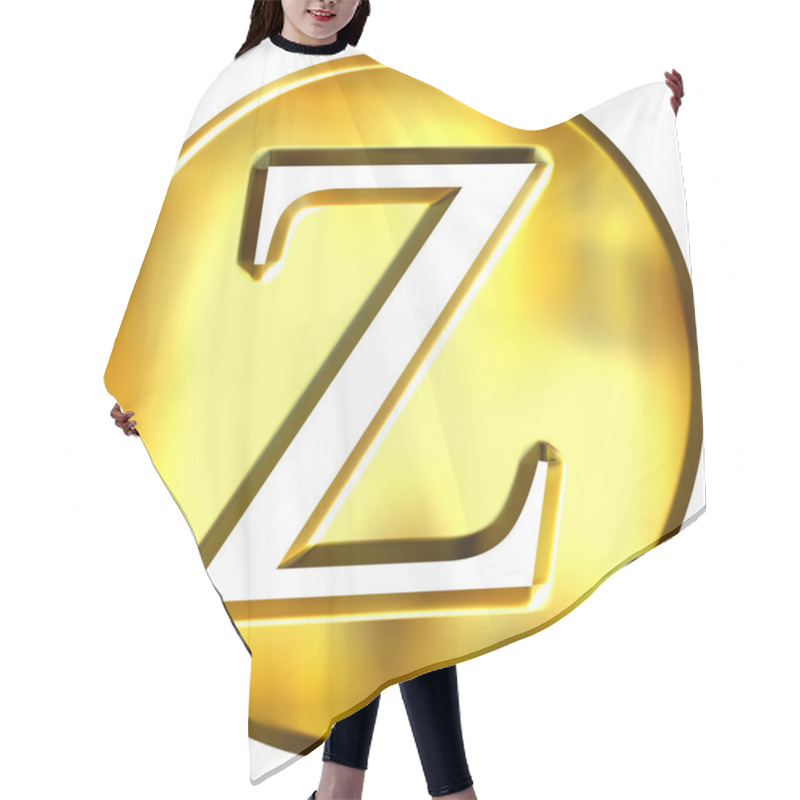 Personality  3D Golden Letter Z Hair Cutting Cape