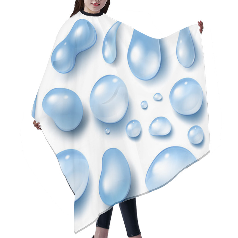 Personality  Set Of Water Drops On White Hair Cutting Cape