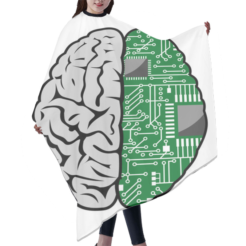 Personality  Brain And Motherboard Hair Cutting Cape