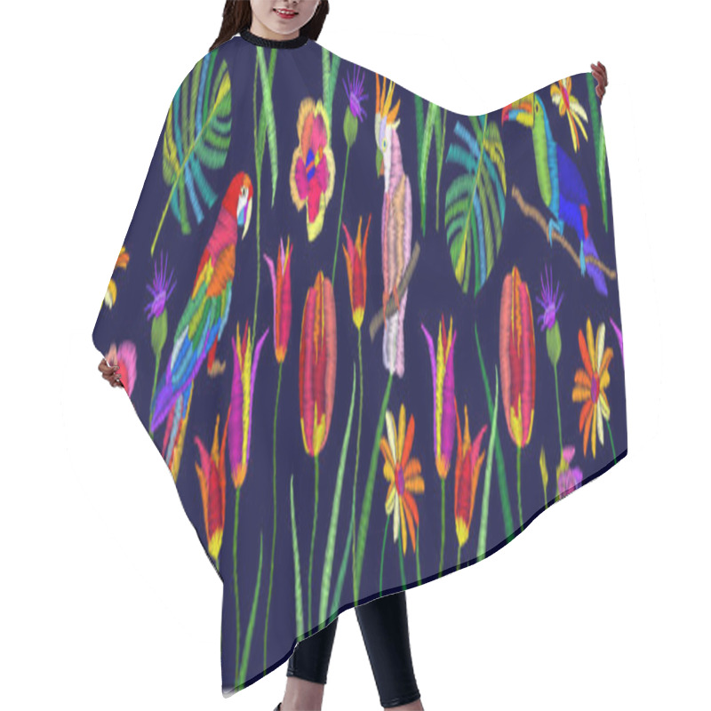 Personality  Tropical Paradise Border. Hair Cutting Cape