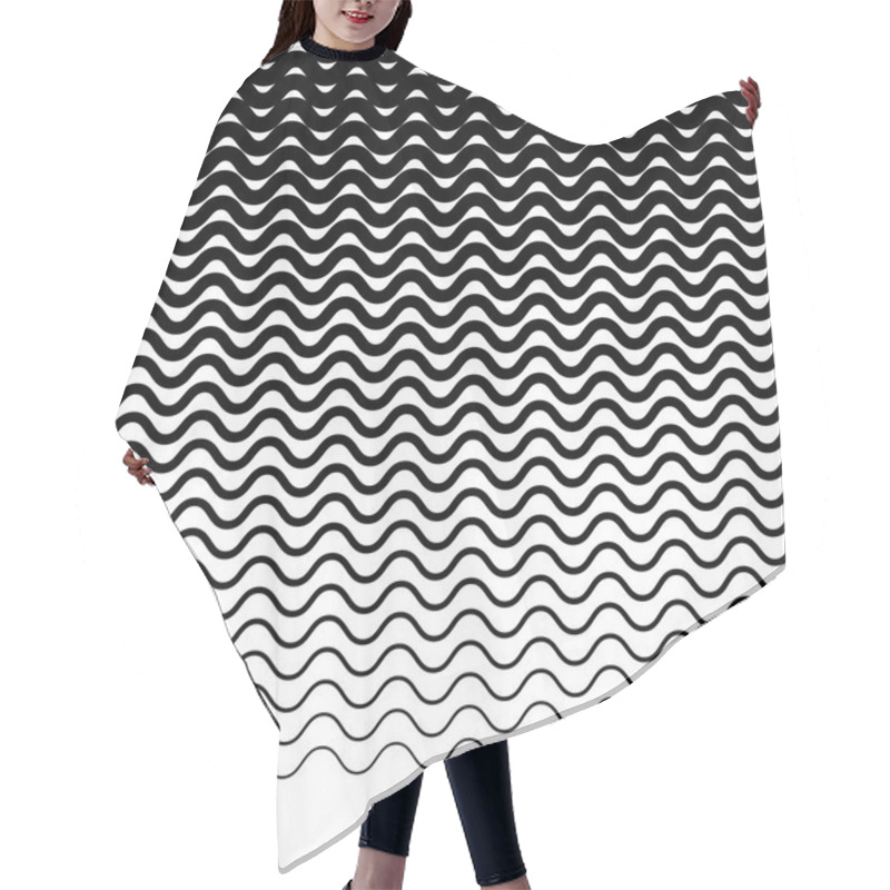 Personality  Wavy Zigzag Lines Pattern Hair Cutting Cape