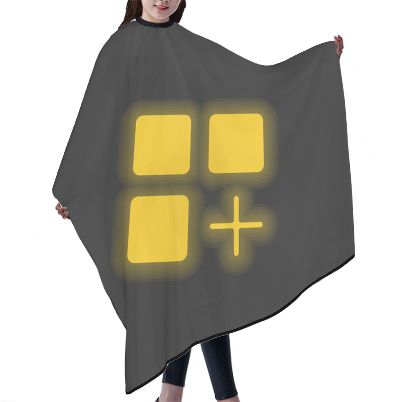 Personality  Add Yellow Glowing Neon Icon Hair Cutting Cape