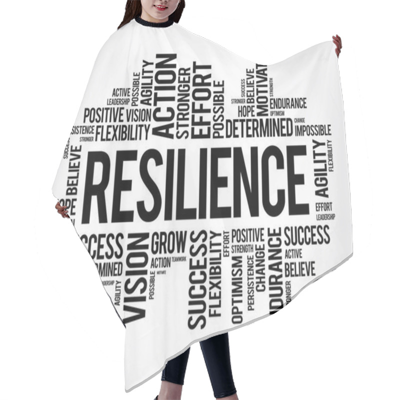 Personality  Resilience - The Capacity To Recover Quickly From Difficulties, Word Cloud Concept Background Hair Cutting Cape