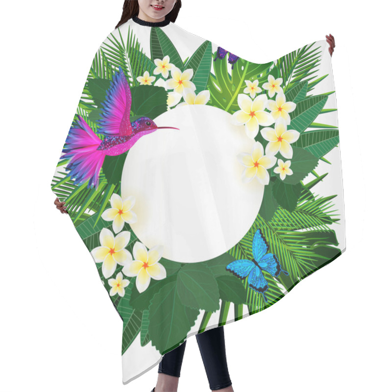 Personality  Tropical Floral Design Background With Bird, Butterflies. Hair Cutting Cape