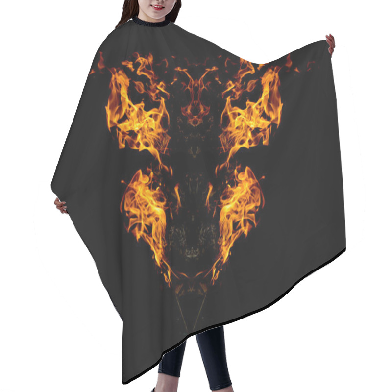 Personality  Abstract Frame Of Fire On Black Background Hair Cutting Cape