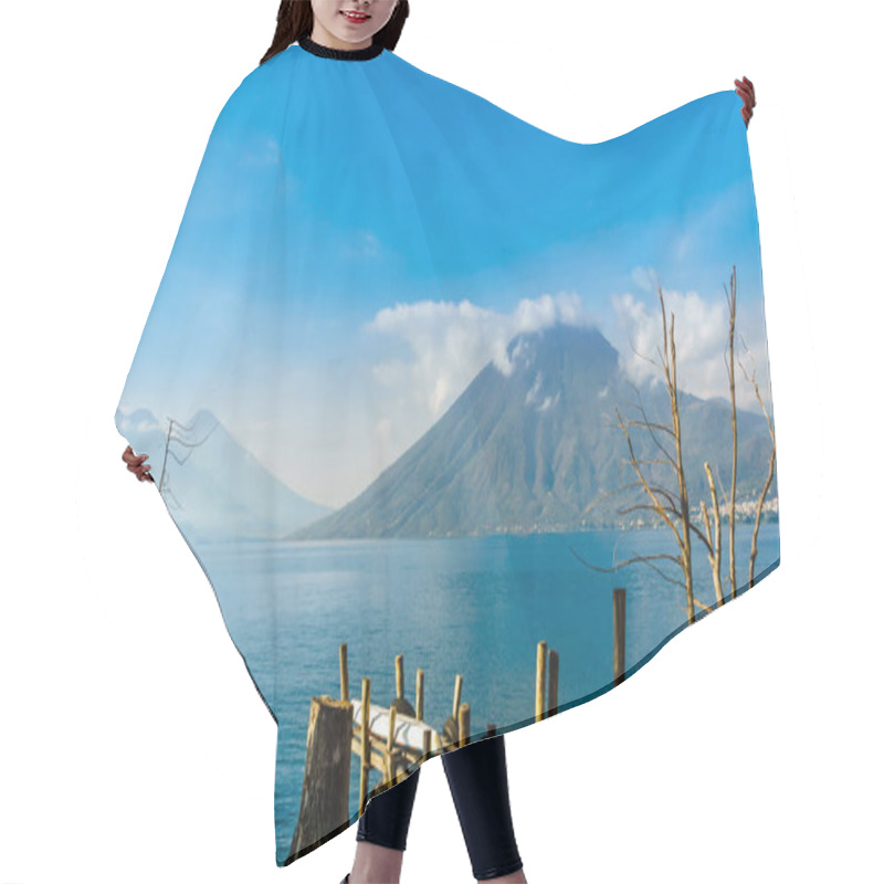 Personality  View On Lago Atilan And Volcano San Pedro In Guatemala Hair Cutting Cape