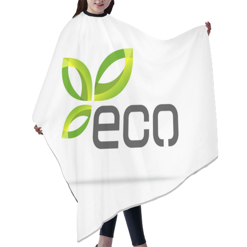 Personality  Eco Leaf Logo Hair Cutting Cape