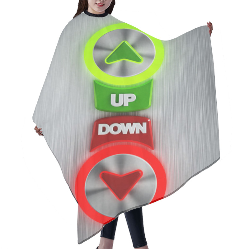 Personality  Up And Down Buttons Hair Cutting Cape