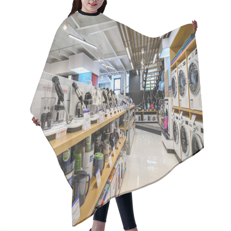 Personality  Interior Of Premium Domestic Appliance Store Hair Cutting Cape