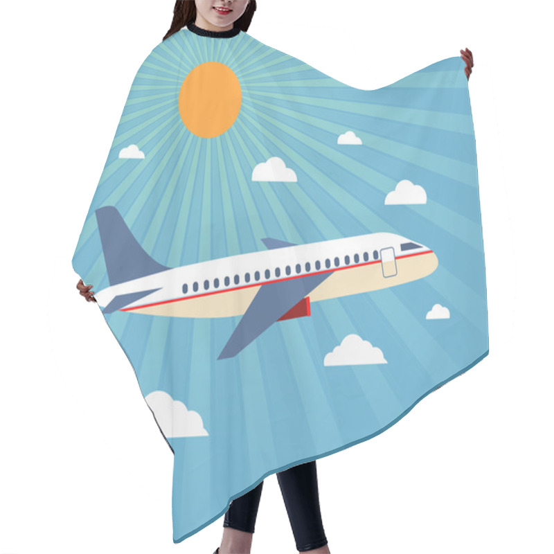 Personality  Flight Of The Plane In The Sky. Passenger Planes, Airplane, Airc Hair Cutting Cape