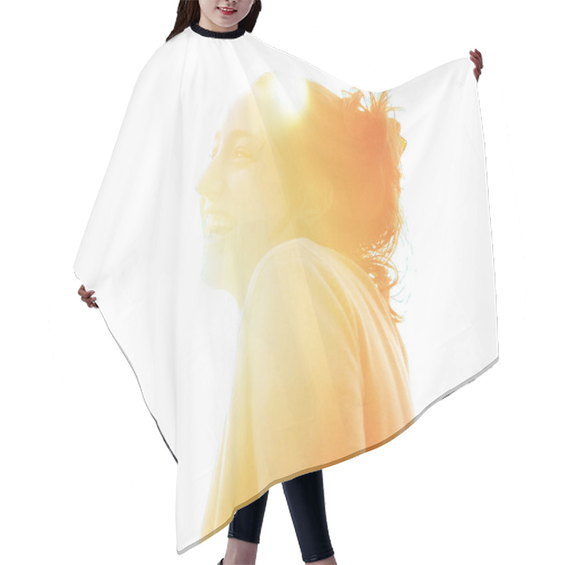 Personality  Smiling Girl Hair Cutting Cape