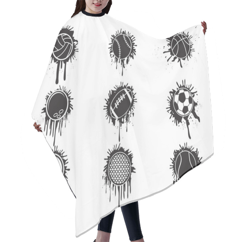 Personality  Splatter Balls Hair Cutting Cape