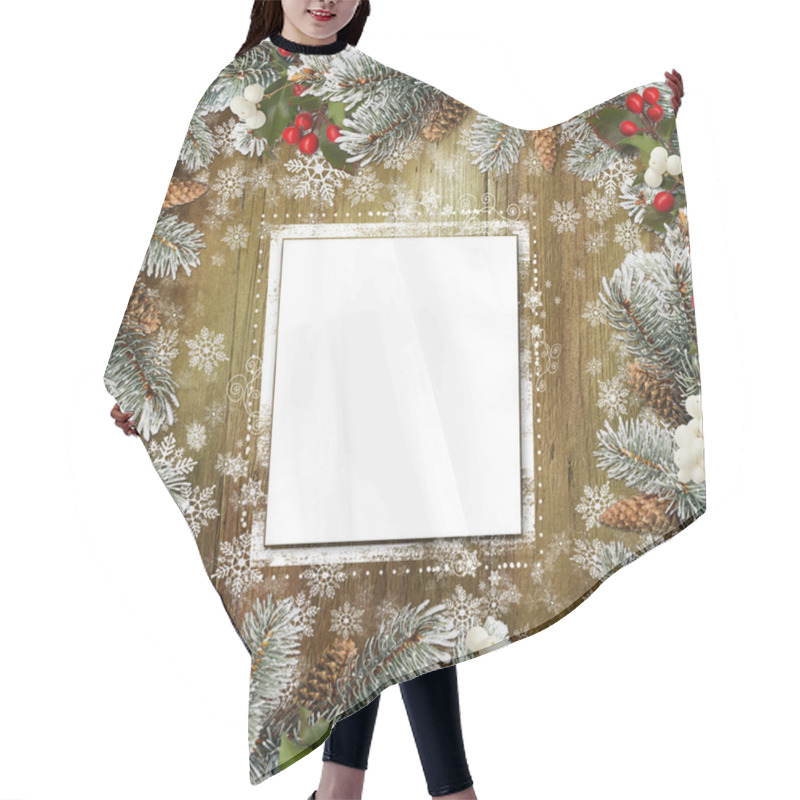 Personality  Christmas Greeting Card Hair Cutting Cape